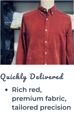 Quickly Delivered •	Rich red, premium fabric, tailored precision