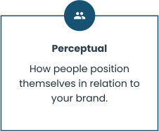 Perceptual How people position themselves in relation to your brand.